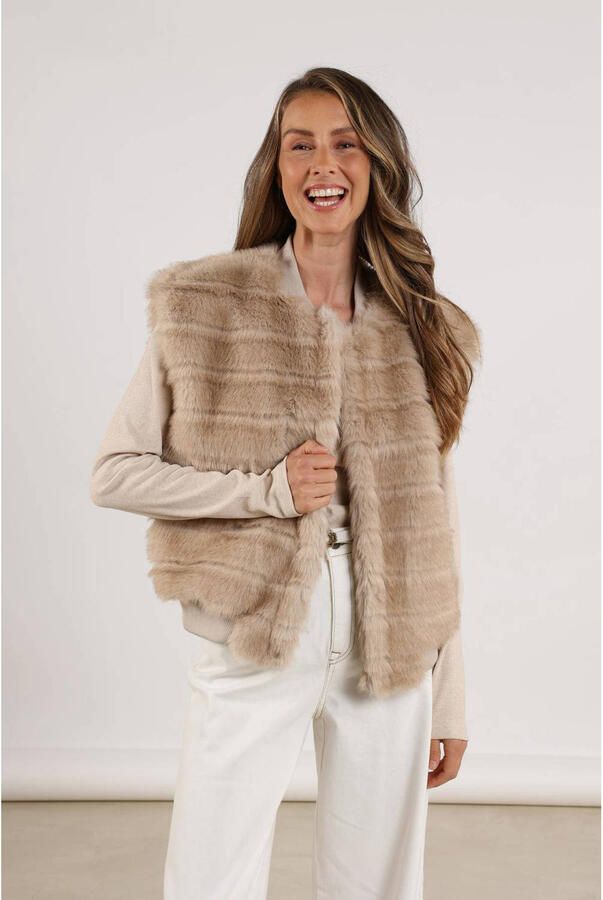 NUKUS Dames Blazers Billy Gilet Stripe Zand - Foto 6