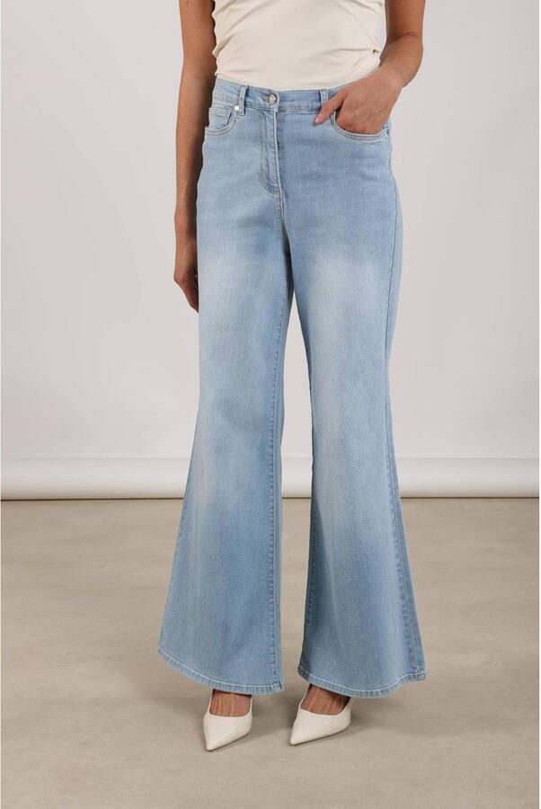NUKUS high waist flared jeans light blue denim