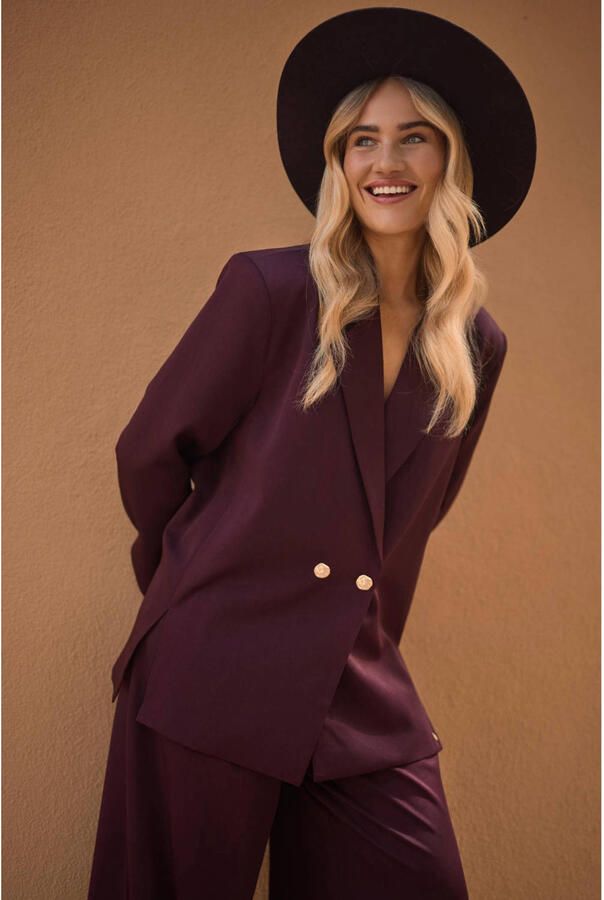 NUKUS oversized blazer aubergine - Foto 3