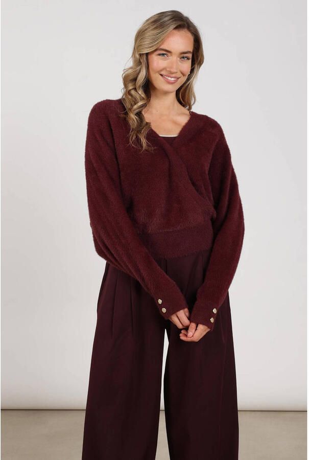 NUKUS Dames Truien & Vesten Beau Pullover Wrap Bordeaux