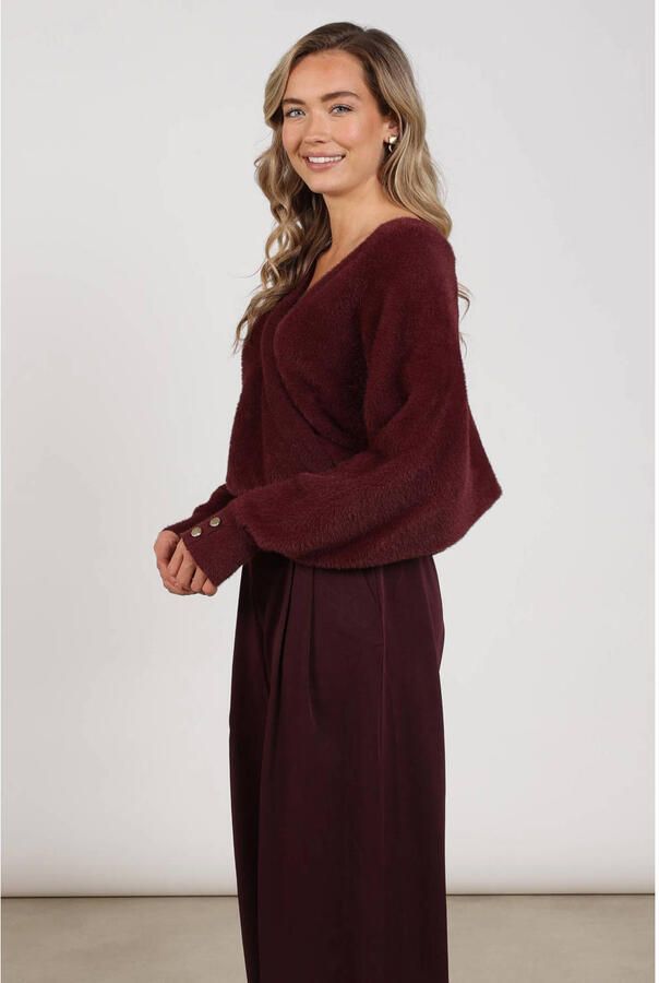NUKUS Dames Truien & Vesten Beau Pullover Wrap Bordeaux - Foto 2