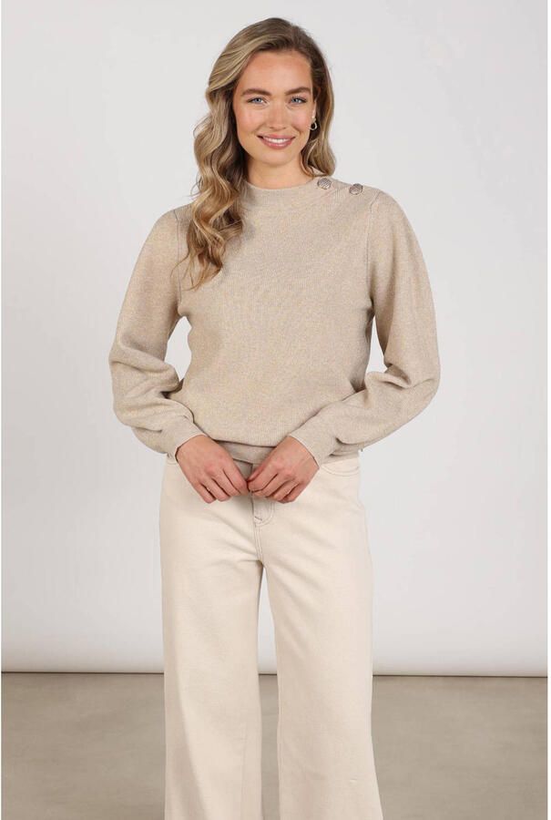 NUKUS pullover zand met lurex