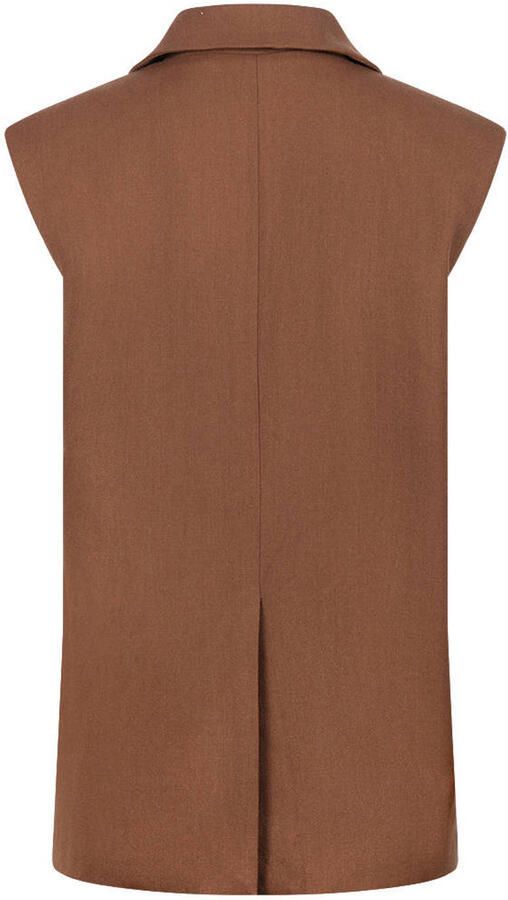 NUKUS regular fit blazer met pailletten en wol bruin - Foto 3