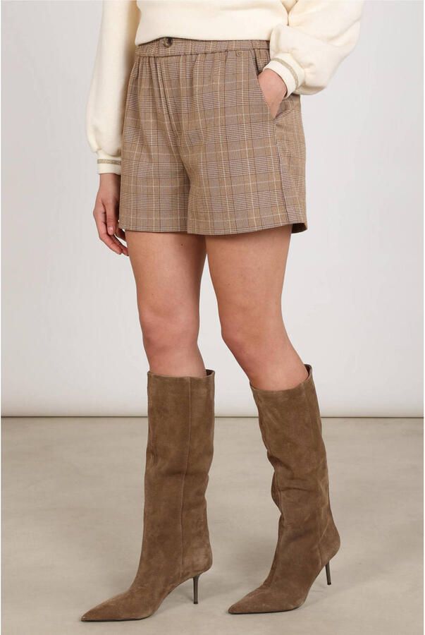 NUKUS regular fit geruite casual short bruin - Foto 7