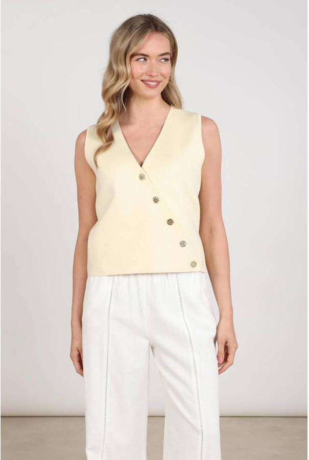 NUKUS regular gilet lichtgeel
