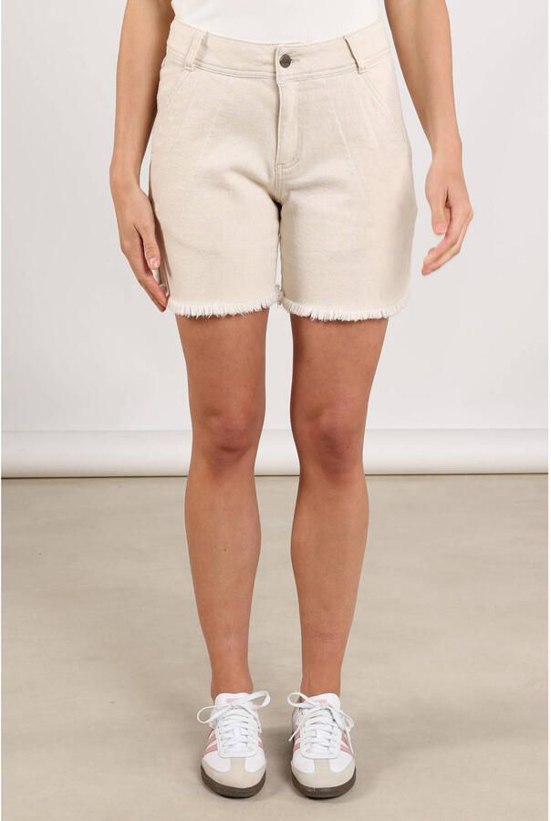 NUKUS regular high waist denim short beige