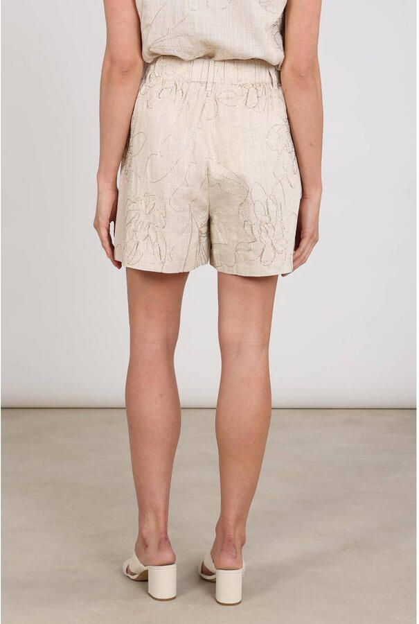 NUKUS regular waist gebloemde casual short beige - Foto 2