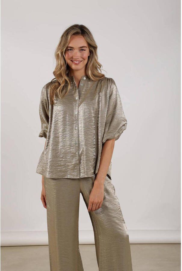 NUKUS Dames Blouses Lilly Blouse Shiny Olijf - Foto 5