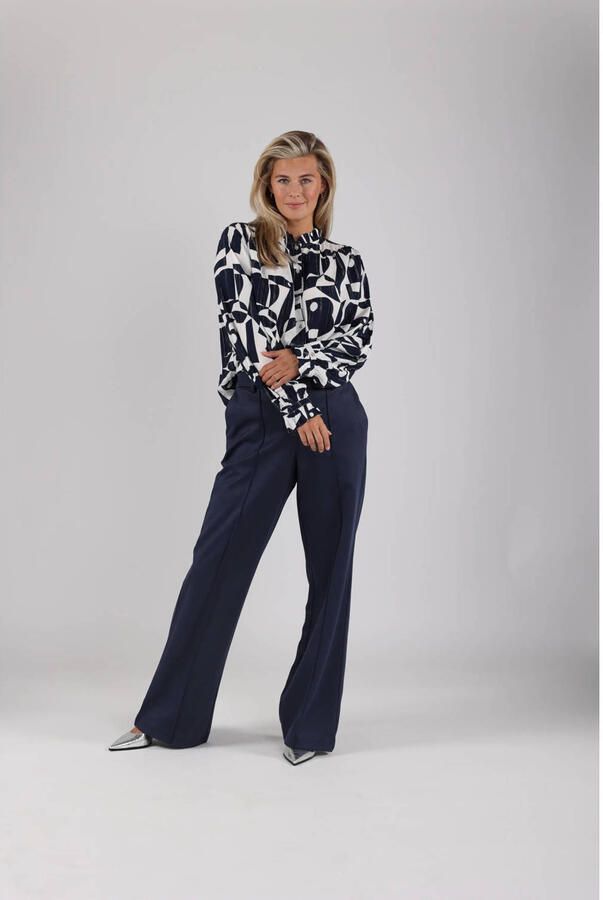 NUKUS Dames Broeken Jill Pants Suedine Donkerblauw - Foto 5