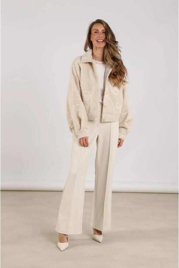 NUKUS Dames Broeken Jill Pants Suedine Gebroken Wit - Foto 5