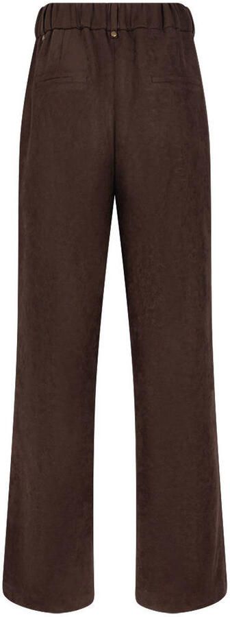 NUKUS suèdelook straight leg broek donkerbruin - Foto 6