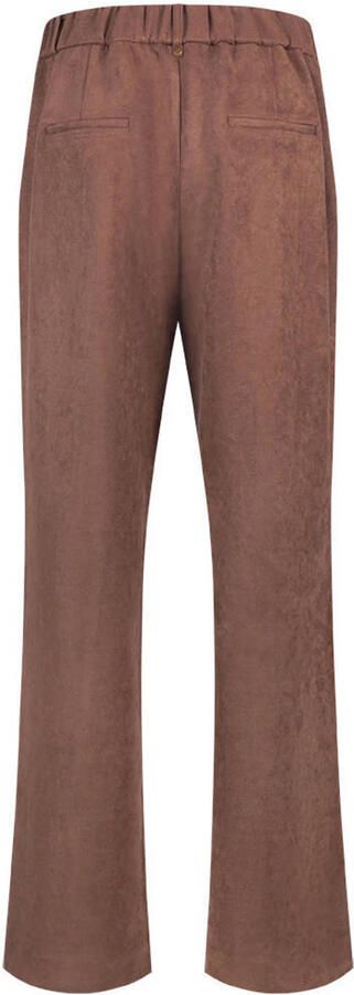 NUKUS suèdelook wide leg broek bruin