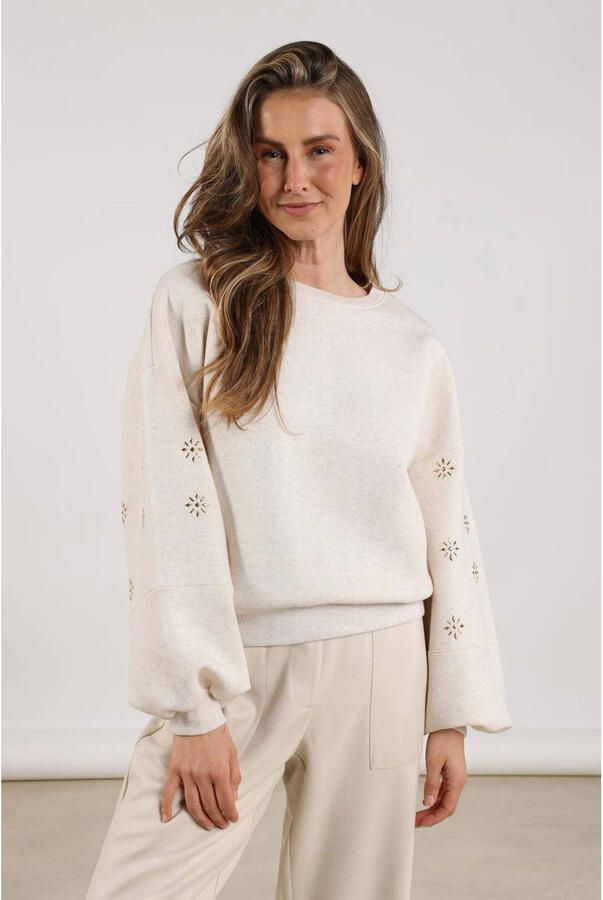 NUKUS Dames Truien & Vesten Amadora Sweater Flowerstuds Beige - Foto 7
