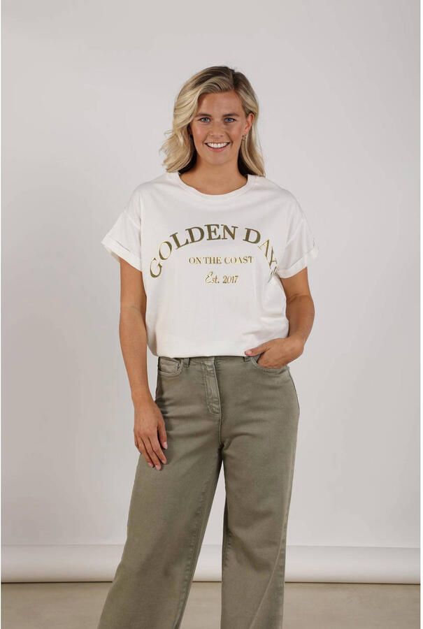 NUKUS Dames Tops & T-shirts Sanne Shirt Golden Days Gebroken Wit - Foto 5