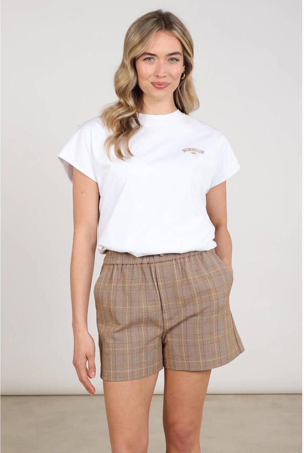 NUKUS T-shirt met tekst ecru