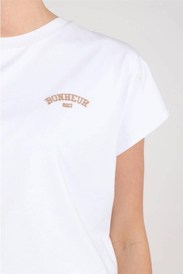 NUKUS T-shirt met tekst ecru - Foto 3