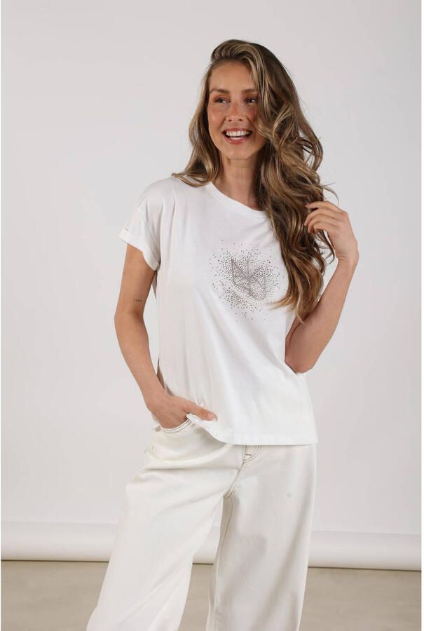 NUKUS Dames Tops & T-shirts Vilamoura Shirt Nk Strass Wit - Foto 6