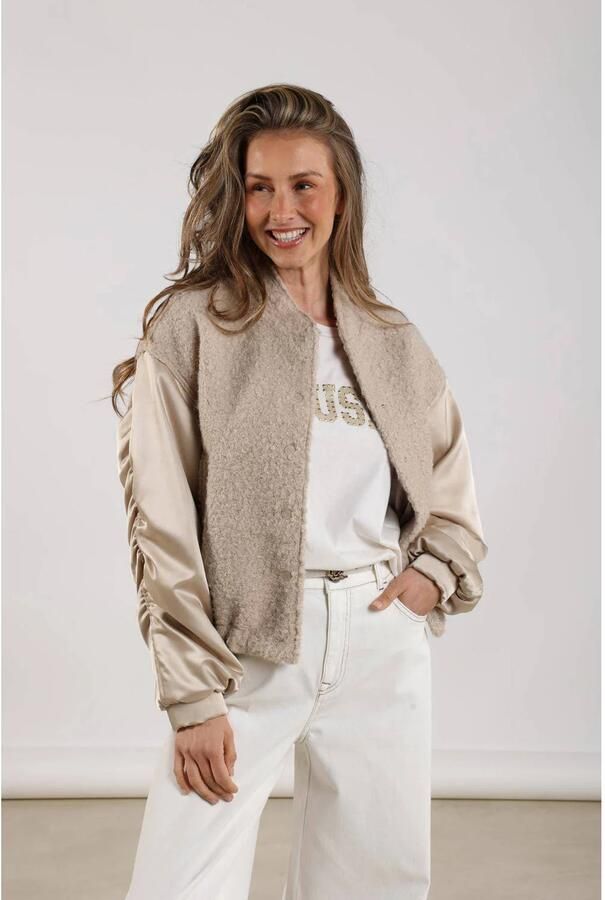 NUKUS Dames Jassen Baltimore Jacket Satin Beige - Foto 6