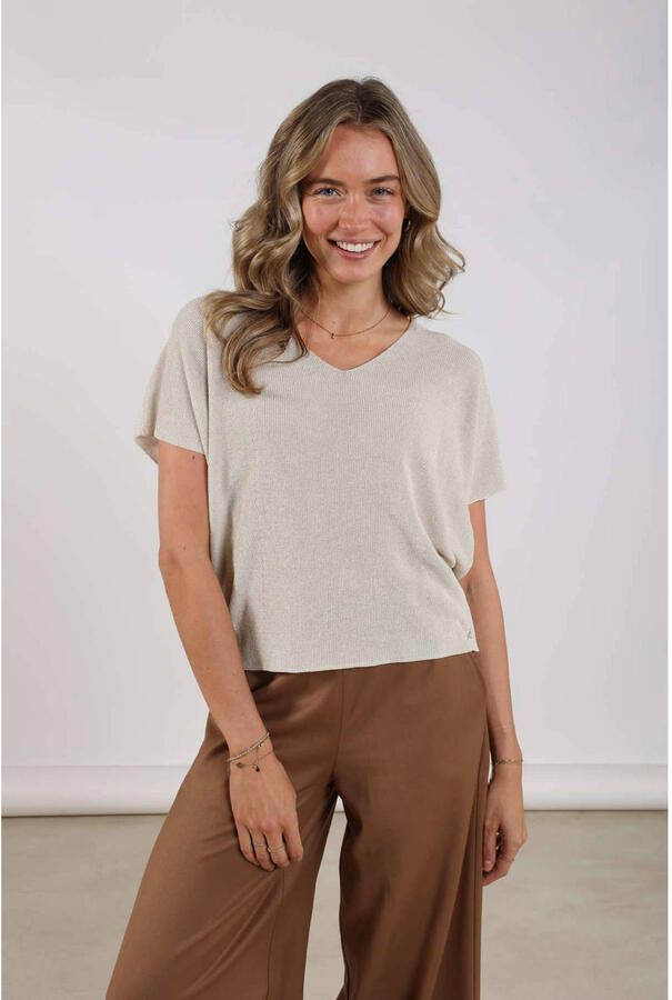 NUKUS Dames Tops & T-shirts Dina Top Lurex Gebroken Wit - Foto 5