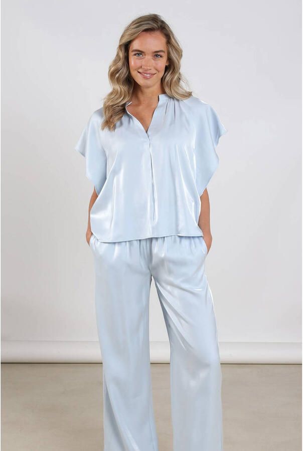 NUKUS Dames Tops & T-shirts Taylor Top Shiny Lichtblauw - Foto 5