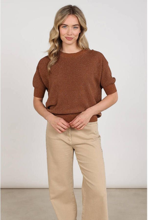 NUKUS Dames Tops & T-shirts Kinty Top Lurex Bruin - Foto 5