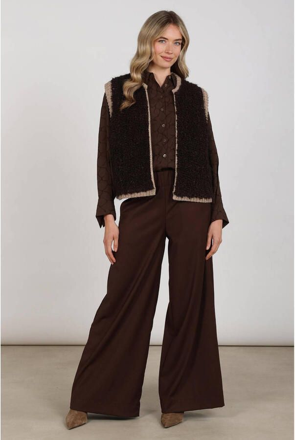 NUKUS wide leg broek roodbruin - Foto 3