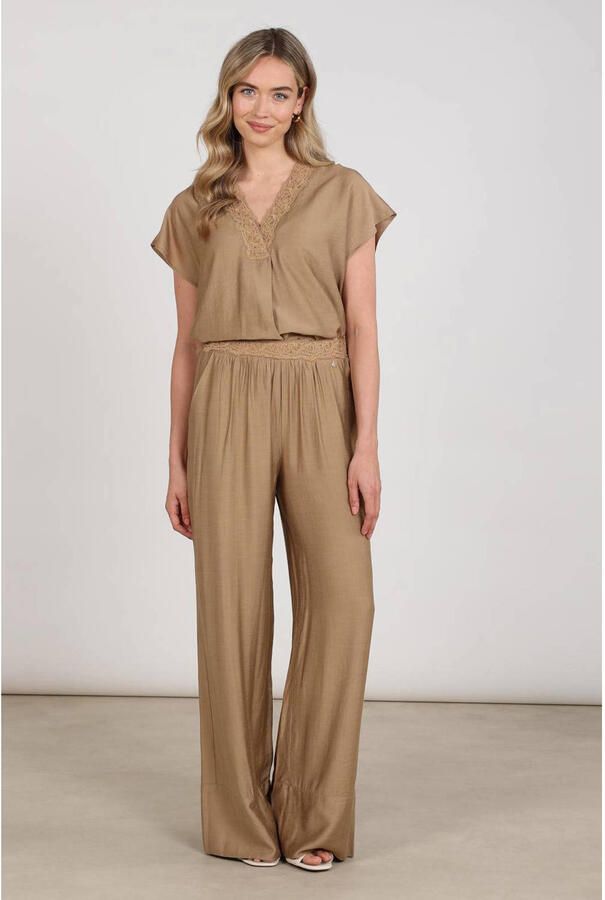 NUKUS wide leg high waist broek camel - Foto 2