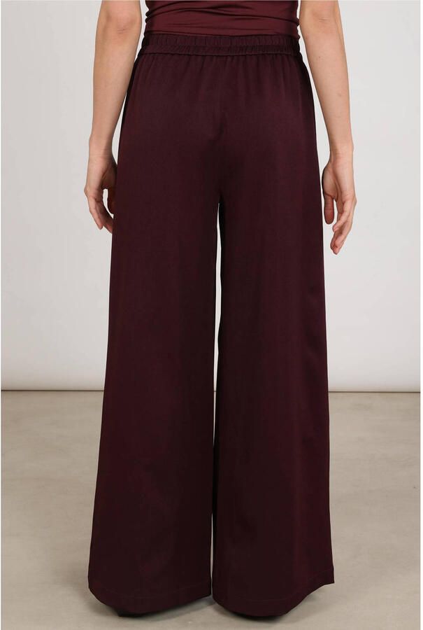 NUKUS wide leg pantalon met plooien aubergine - Foto 6