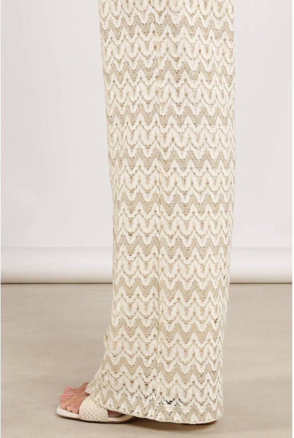 NUKUS wide leg regular waist broek ecru - Foto 3
