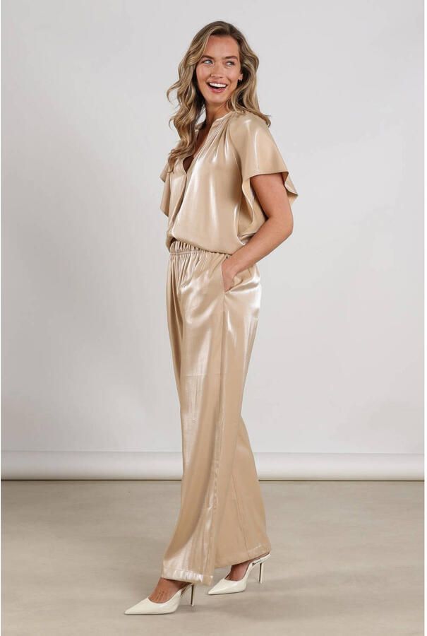 NUKUS Dames Broeken Rubi Pants Shiny Beige - Foto 5