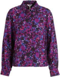 OBJECT blouse OBJHOLLY met all over print blauw paars