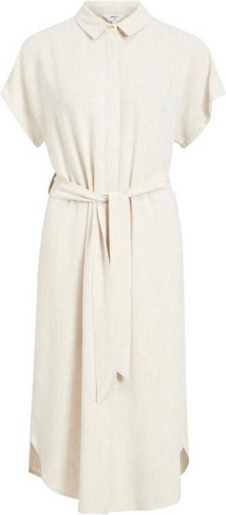 Object Overhemdjurk van een mix van viscose en linnen met knoopsluiting