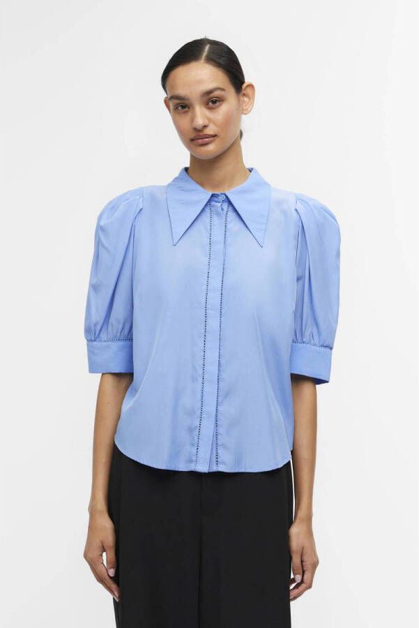 OBJECT geweven blouse OBJNUKA blauw