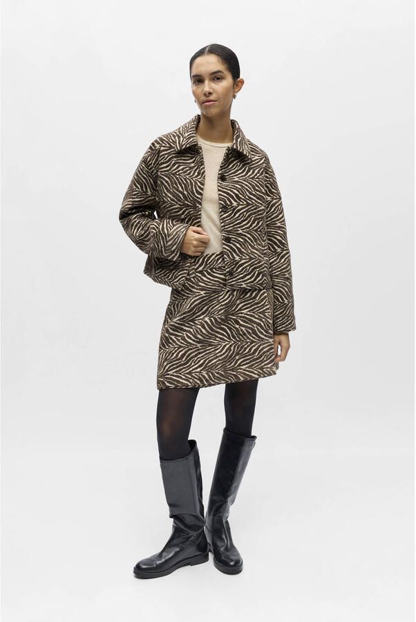 OBJECT A-lijn rok met zebraprint bruin - Foto 2
