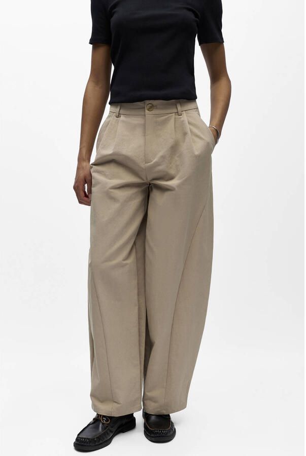 OBJECT barrel regular waist broek taupe