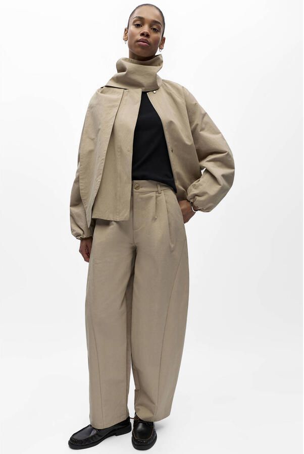 OBJECT barrel regular waist broek taupe - Foto 2