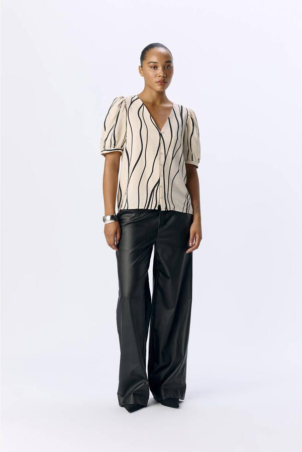 OBJECT blouse ecru zwart