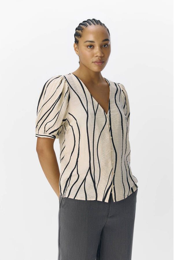 OBJECT blouse ecru zwart - Foto 2