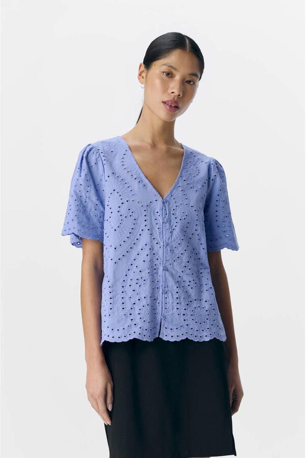 OBJECT blouse lila broderie
