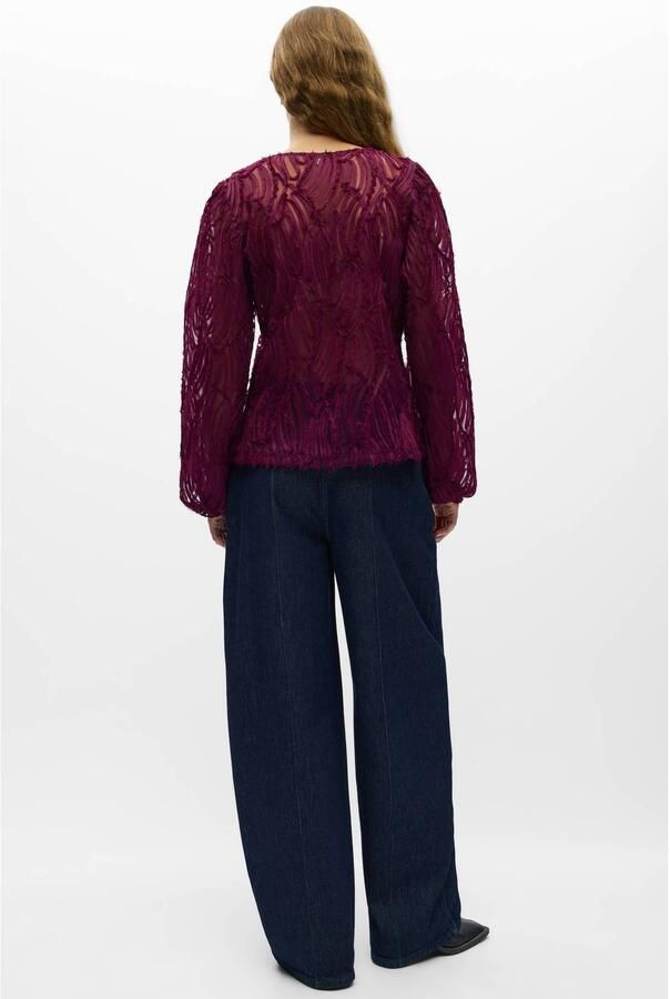 OBJECT blouse met borduursels donkerrood - Foto 2