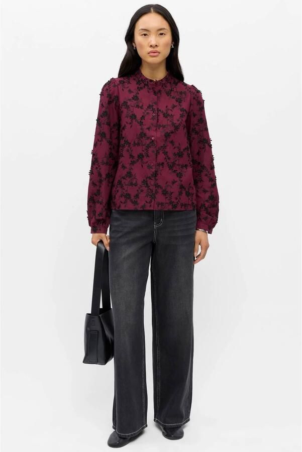 OBJECT blouse met borduursels donkerrood - Foto 2
