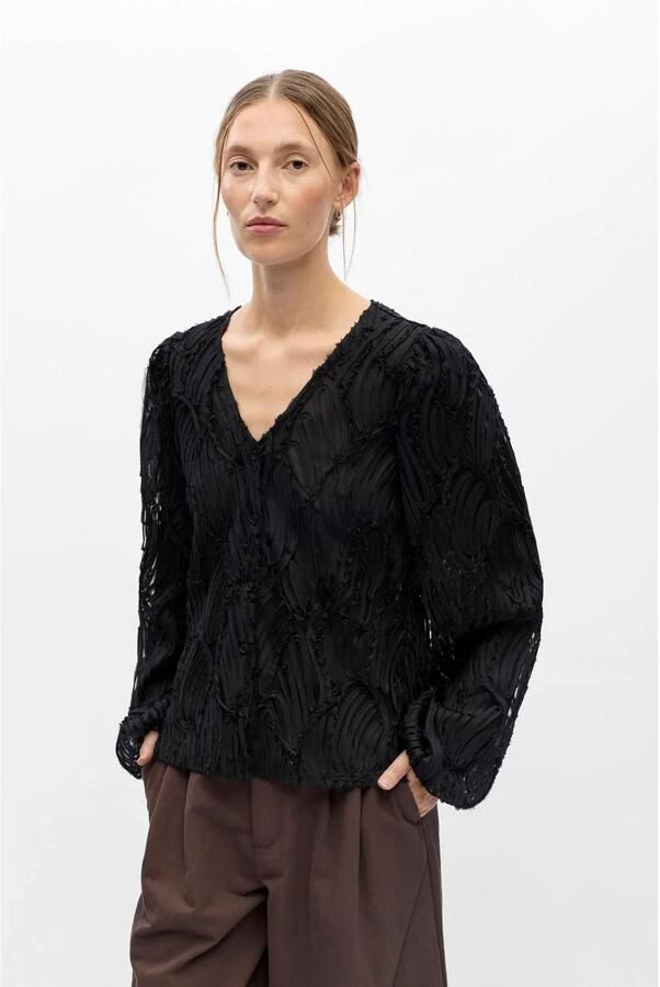 OBJECT blouse met borduursels zwart