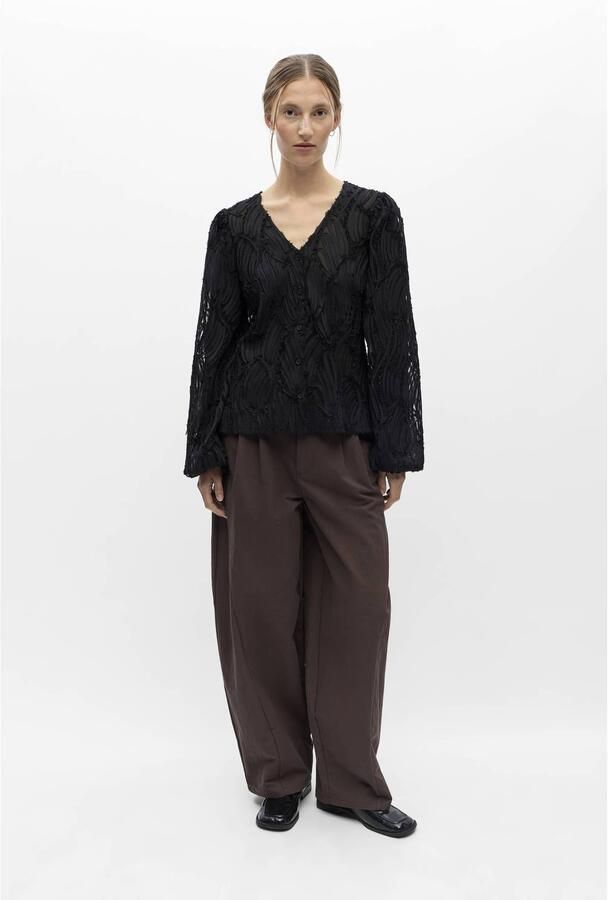 OBJECT blouse met borduursels zwart - Foto 2