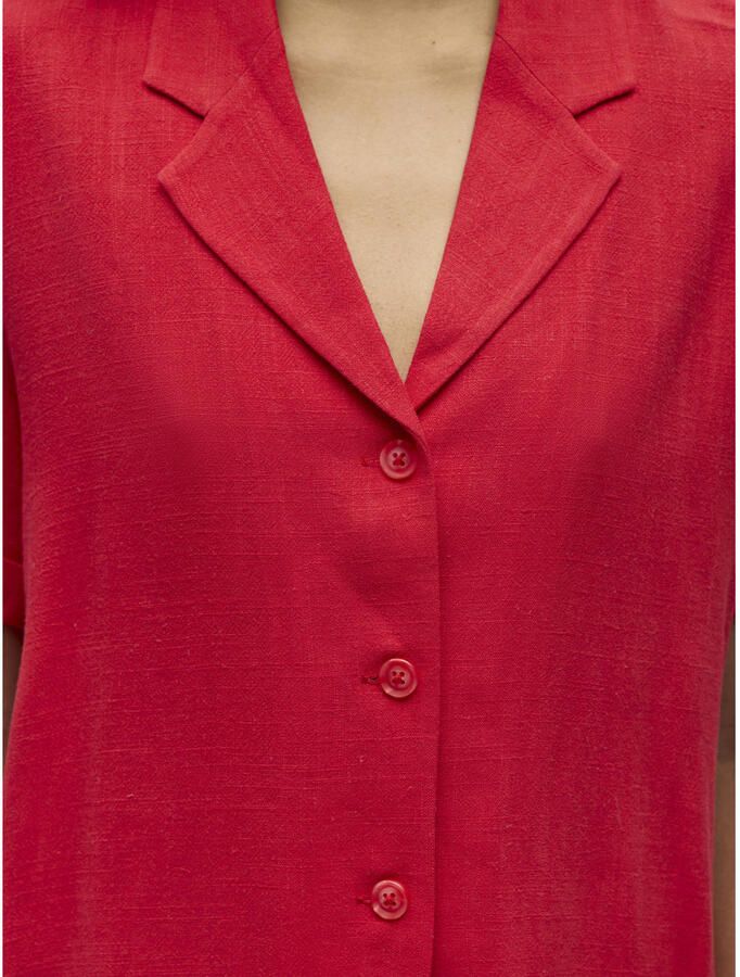 OBJECT blouse met linnen rood - Foto 3