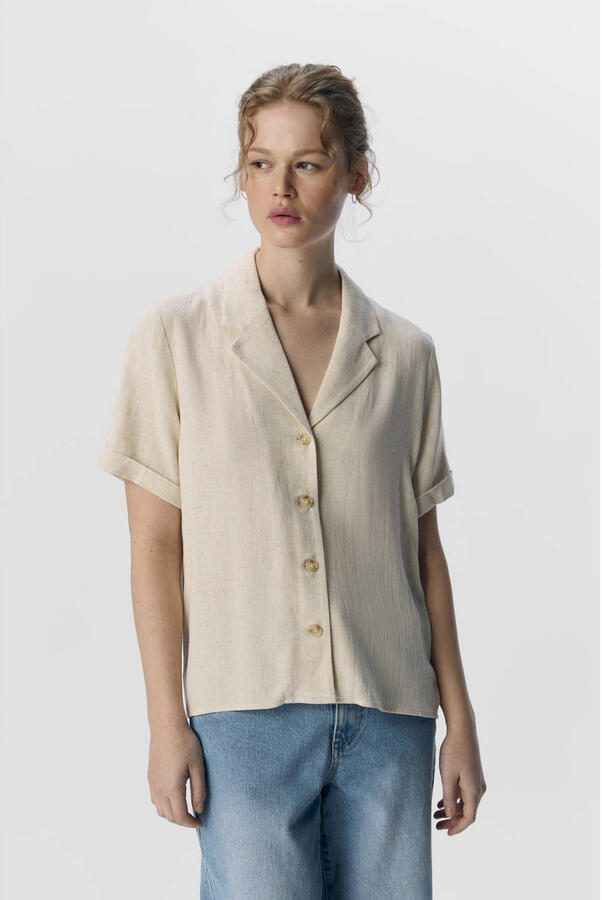 OBJECT Dames Blouses Objsanne S s Re Shirt Ecru - Foto 7