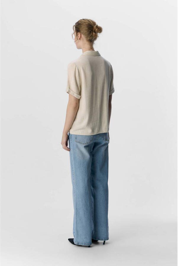 OBJECT Dames Blouses Objsanne S s Re Shirt Ecru - Foto 6