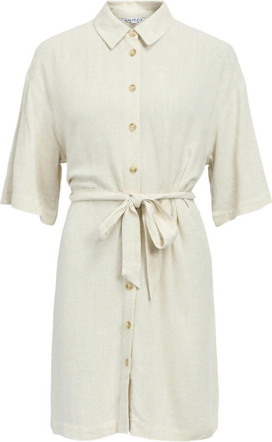 OBJECT Dames Jurken Objsanne 2 4 Lo Shirt Dress Ecru - Foto 7