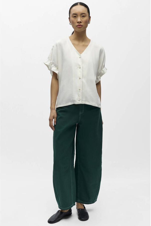 OBJECT Dames Tops & T-shirts Objframe 2 4 V-neck Re Top Gebroken Wit - Foto 7