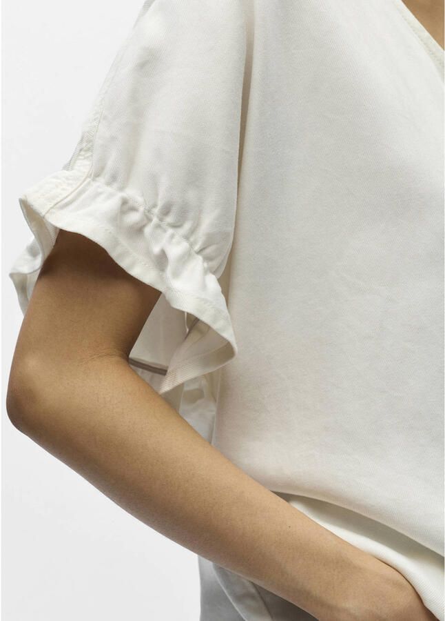 OBJECT Dames Tops & T-shirts Objframe 2 4 V-neck Re Top Gebroken Wit - Foto 6