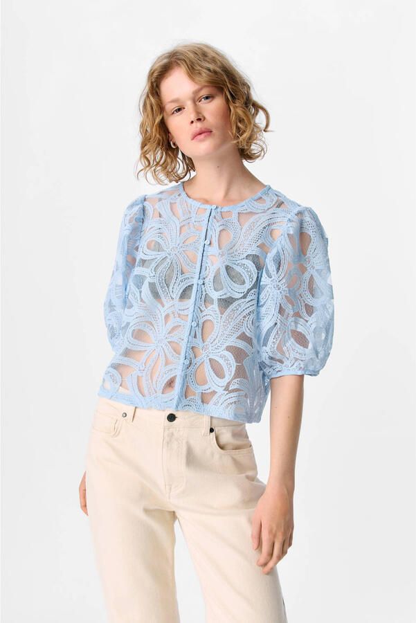 OBJECT blousetop lichtblauw - Foto 1